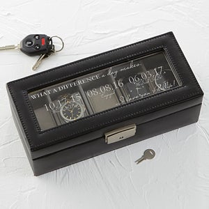 Special Dates Leather 5 Slot Personalized Watch Box
