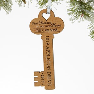 New Home Personalized Key Ornament