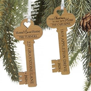 New Home Personalized Key Ornament- Natural - #17235