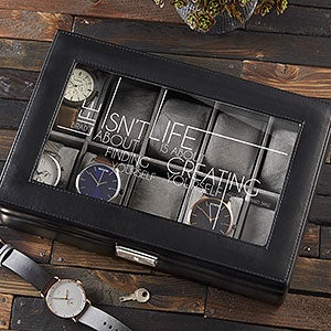 Inspiring Messages 10 Slot Leather Watch Box