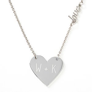 Initially Yours Engraved Heart Icon Necklace