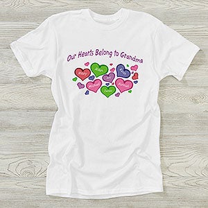 Personalized Grandparent Apparel - My Heart Belongs To - Hanes T-Shirt