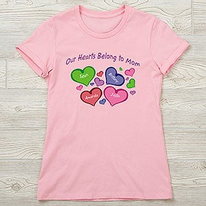 My Heart Belongs To Personalized Ladies Next Level Fitted Tee