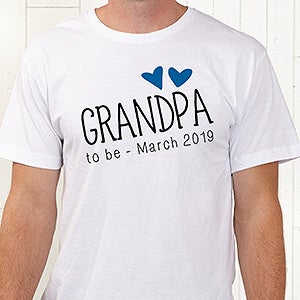 Personalized Apparel For Him - Grandpa Established - Hanes T-Shirt - Adult Medium - White