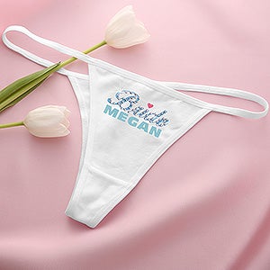 Something Blue Personalized Bride Thong