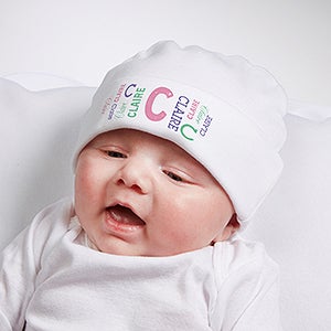Repeating Name Personalized Infant Cotton Hat