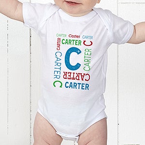 Repeating Name Personalized Baby Bodysuit