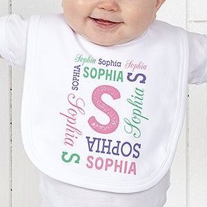 Repeating Name Personalized Infant Bib