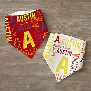 Personalized Bandana Bibs - Repeating Name