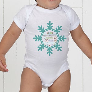 Personalized Baby?s First Christmas Snowflake Bodysuit - Infant 12 Months - Grey