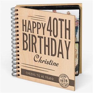 Personalized Birthday Photo Album - Vintage Age Birthday - 17366