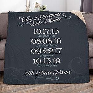 Our Best Days Personalized Family 60x80 Sherpa Blanket