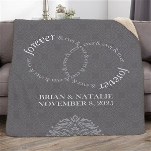 Forever & Ever Personalized Wedding 60x80 Sherpa Blanket