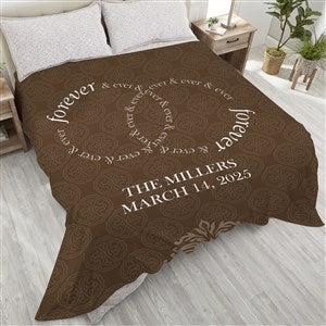 Forever & Ever Personalized Wedding 90x108 Plush King Fleece Blanket