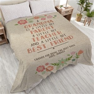 My Grandma, My Friend Personalized 90x108 Plush King Fleece Blanket