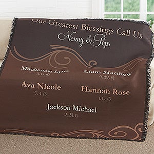 My Grandkids Personalized 56x60 Woven Throw