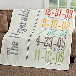 Milestone Dates Personalized 60x80 Fleece Blanket