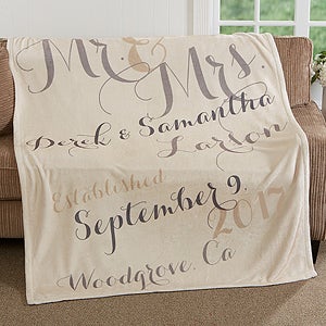 Mr. & Mrs. Personalized 60x80 Fleece Blanket