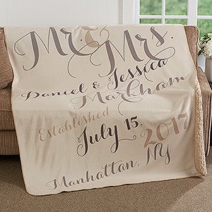 Mr. & Mrs. Personalized Premium 60x80 Sherpa Blanket