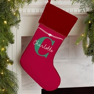 Name & Monogram Personalized Burgundy Christmas Stockings