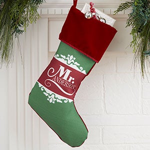 The Happy Couple Personalized Burgundy Christmas Stockings
