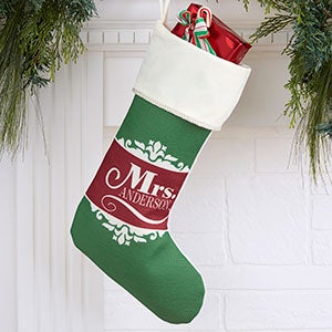 The Happy Couple Personalized Ivory Christmas Stockings