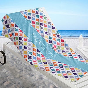 Geometric Personalized Beach Towel