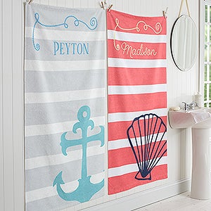 Nautical Personalized Bath Towel