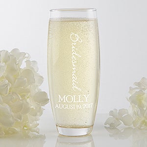 Bridal Brigade Personalized Stemless Champagne Flute