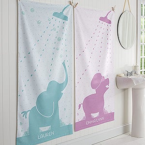 Baby Zoo Animals Personalized Bath Towel