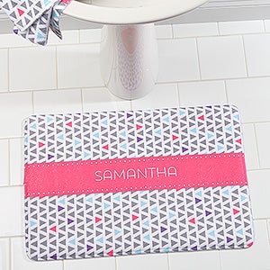 Geometric Personalized Memory Foam Bath Mat