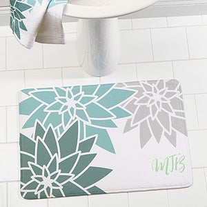 Mod Floral Personalized Memory Foam Bath Mat