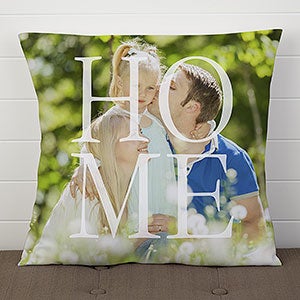 Personalized HOME Photo Throw Pillow - 18