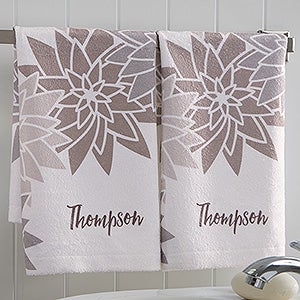 Mod Floral Personalized Hand Towel