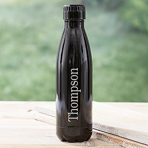 Personalized Stainless Steel 17oz. Water Bottle- Black