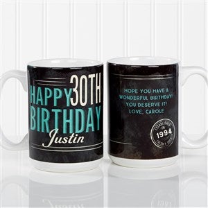 Personalized Birthday Coffee Mug - 15oz White