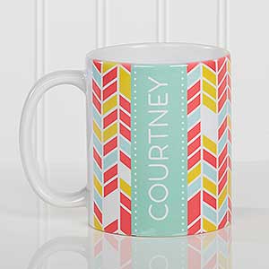 Custom White 11oz Coffee Mug - Geometric Desgins