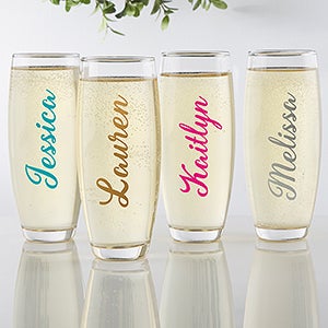 Trendy Vinyl Signature Personalized Stemless Champagne Flute