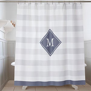 Classic Initial Monogram Shower Curtain