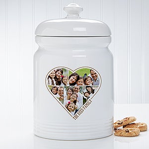 The Heart Of A Family  Personalized Photo Cookie Jar