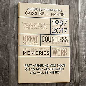 Retirement Personalized Canvas Print- 24x36