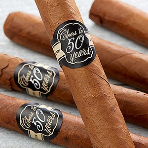 Personalized Anniversary Cigar Labels - Cheers To Then & Now - 14 Labels