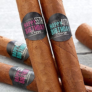 Personalized Birthday Cigar Labels - Vintage Age - 14 Labels