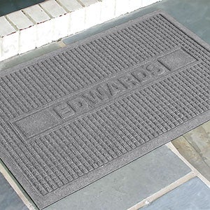 Squares Family Name Personalized AquaShield? Molded Doormat