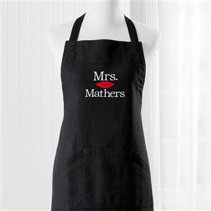 Better Together Embroidered Black Wedding Apron