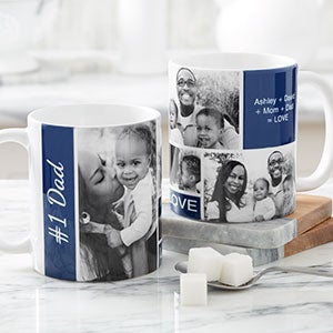 Family Love Father's Day Photo Collage Personalized Coffee Mug