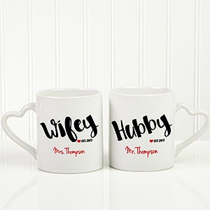 Wifey & Hubby Personalized Mug Set