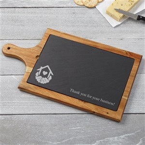 Personalized Logo Slate & Wood Paddle - 17694