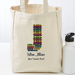 Crayon Letter Personalized Teacher Petite Tote Bag