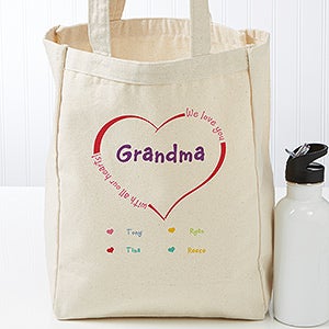 All Our Hearts Personalized Petite Canvas Tote Bag
